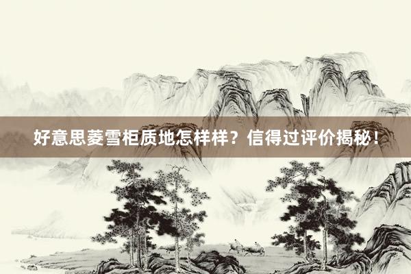 好意思菱雪柜质地怎样样?信得过评价揭秘!